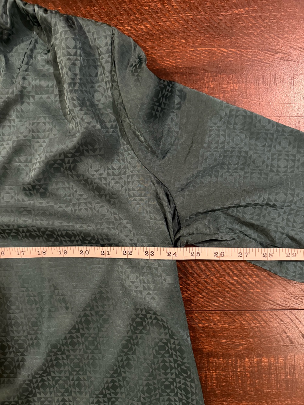 Vince Camuto 2X Emerald Green Jacquard High Low Blouse Balloon Sleeve - Picture 10 of 14